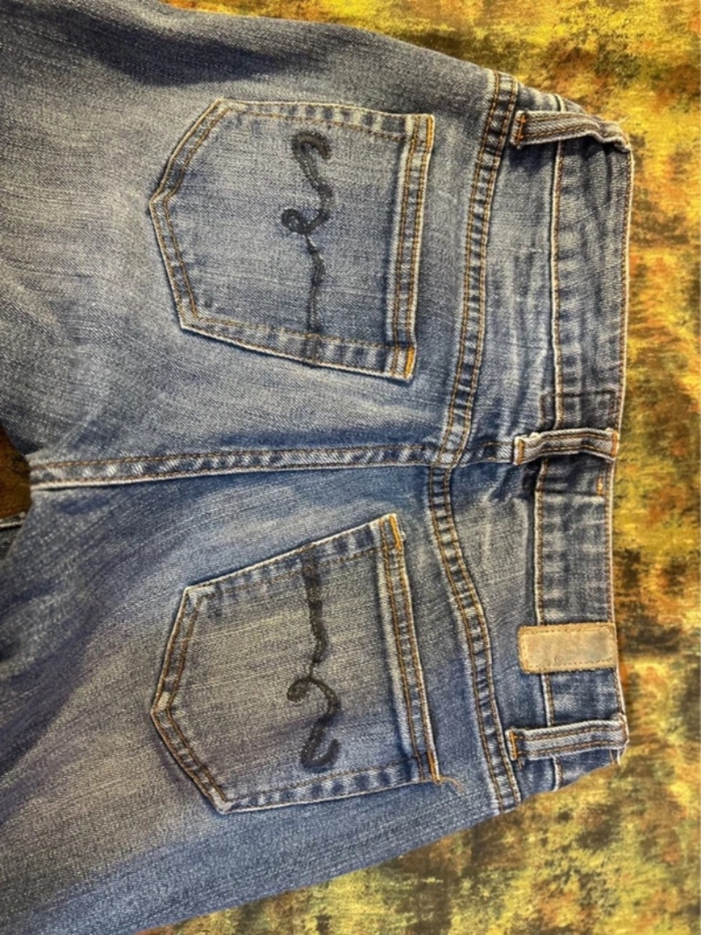 American Rag Cie Skinny Y2K Vtg Embroidered Blue Denim Stretch Jeans Sz. 1S - Picture 4 of 6